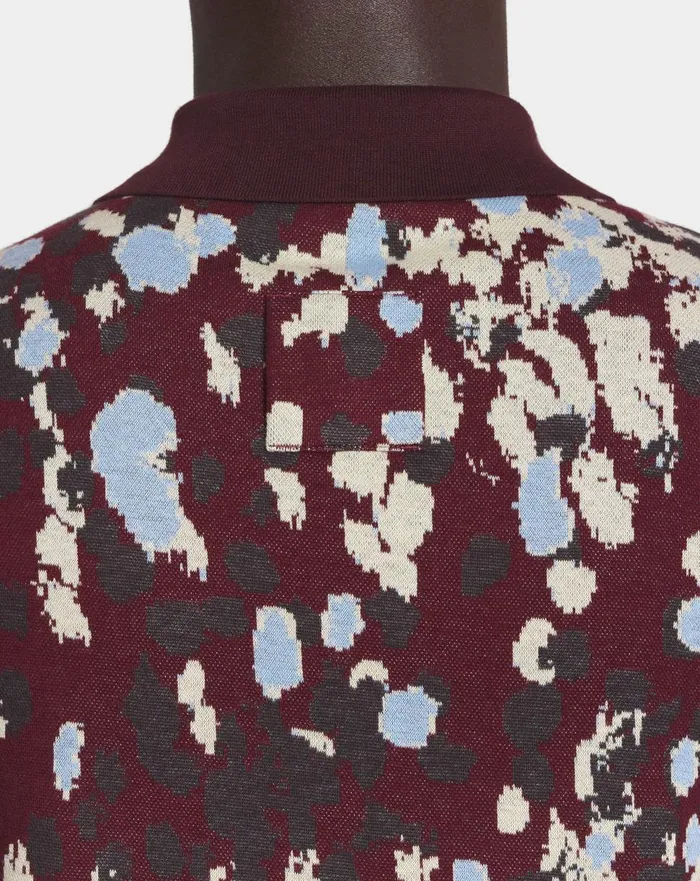 Jacquard Polo Shirt Burgundy Men Lanvin Tshirts and Polos Jacquard Polo Shirt Burgundy Men Lanvin Tshirts and Polos