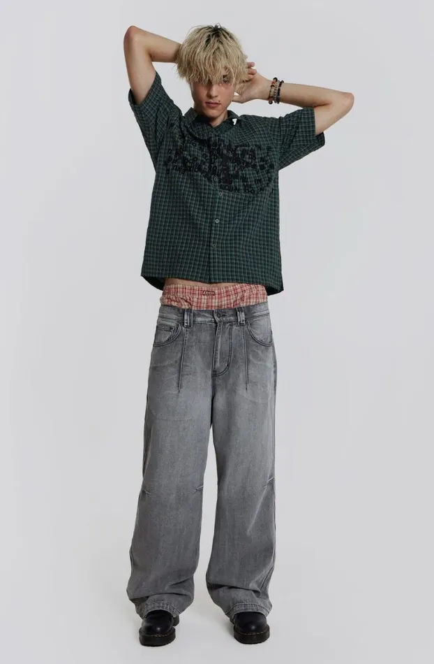 Jeans Men Jaded London Grey Acid Razor Jean
