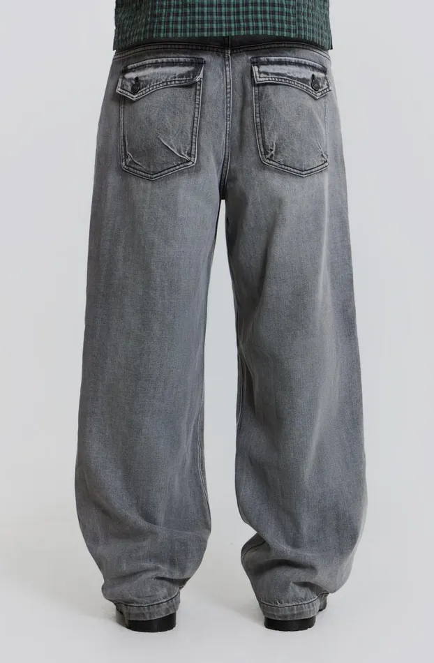 Jeans Men Jaded London Grey Acid Razor Jean