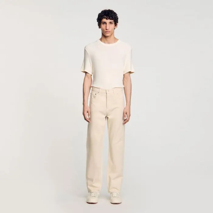 Jeans Men SANDRO Cotton Jeans Ecru