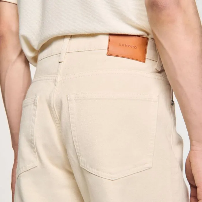 Jeans Men SANDRO Cotton Jeans Ecru