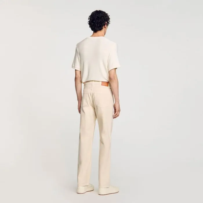 Jeans Men SANDRO Cotton Jeans Ecru