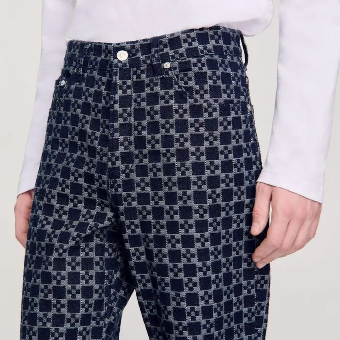 Jeans Men SANDRO Square Cross Straightleg Jeans Navy Blue