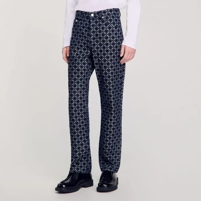 Jeans Men SANDRO Square Cross Straightleg Jeans Navy Blue