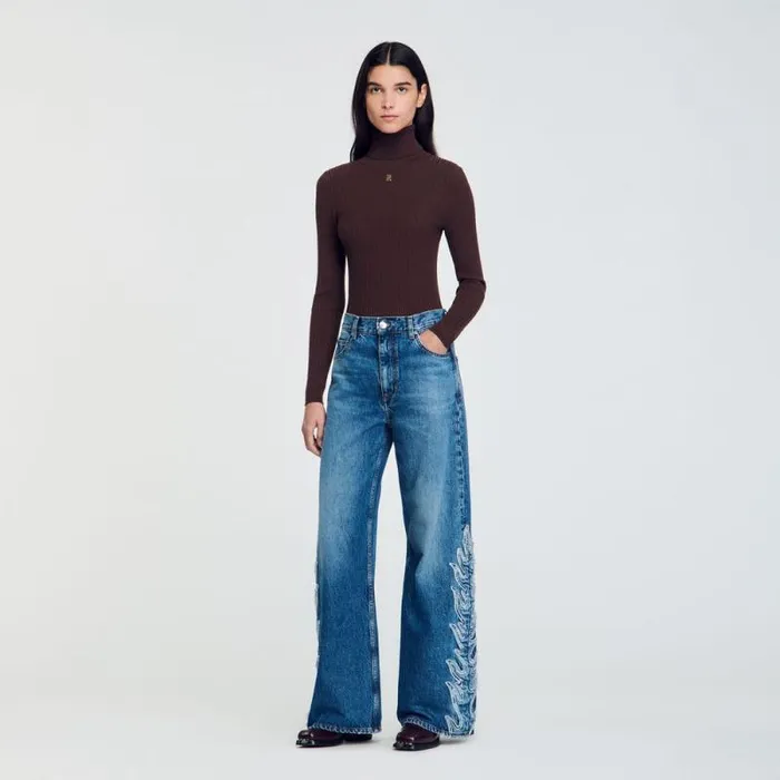 Jeans Women SANDRO Flared Flame Jeans Light Bu Jean