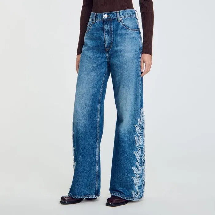 Jeans Women SANDRO Flared Flame Jeans Light Bu Jean
