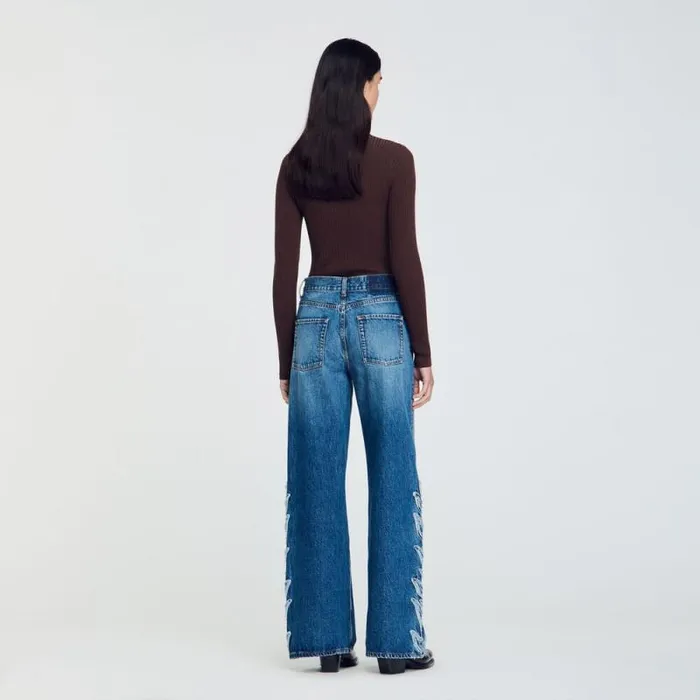 Jeans Women SANDRO Flared Flame Jeans Light Bu Jean