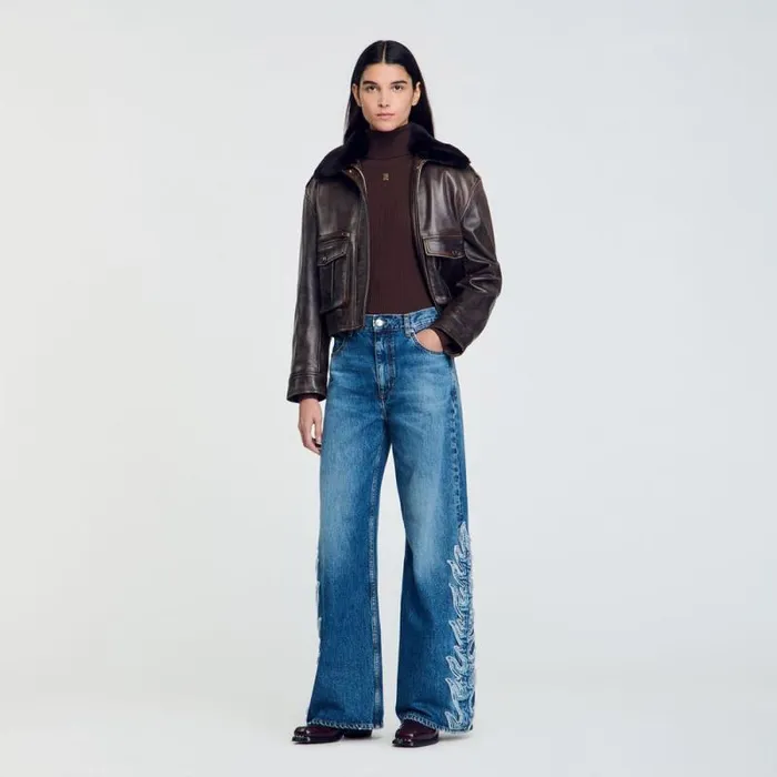 Jeans Women SANDRO Flared Flame Jeans Light Bu Jean