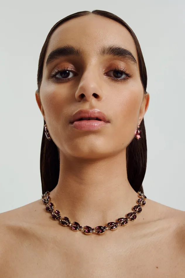 Jewelry CRYSTAL LEAF CHOKER MULBERRY Scanlan Theodore Women