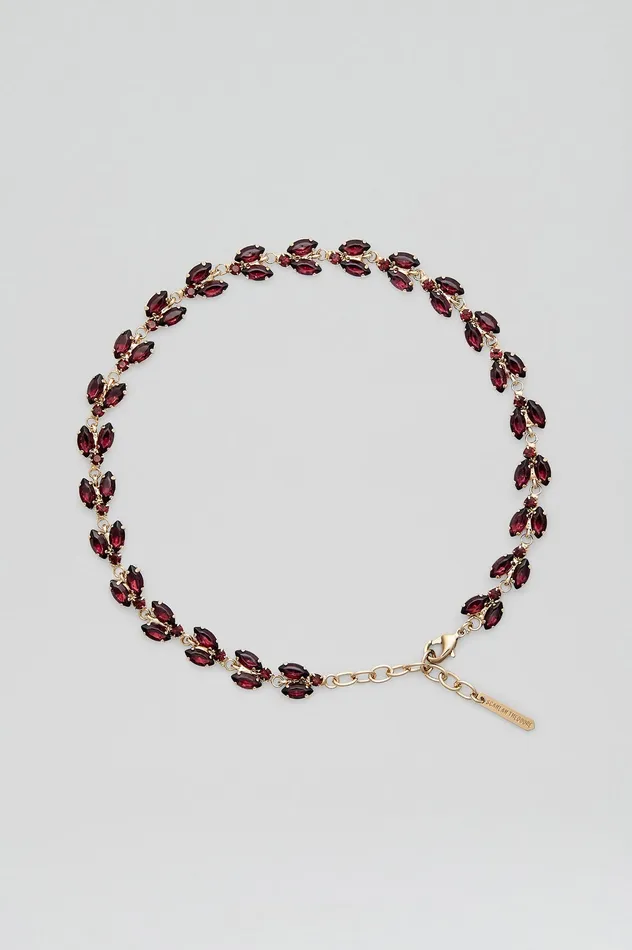 Jewelry CRYSTAL LEAF CHOKER MULBERRY Scanlan Theodore Women