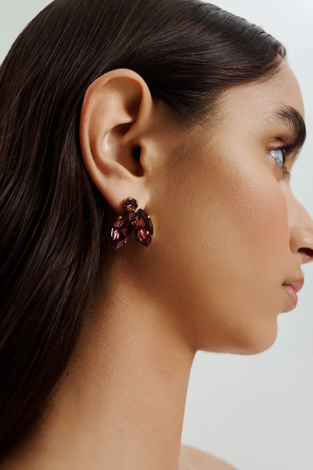 Jewelry CRYSTAL LEAF EARRINGS MULBERRY Scanlan Theodore Women