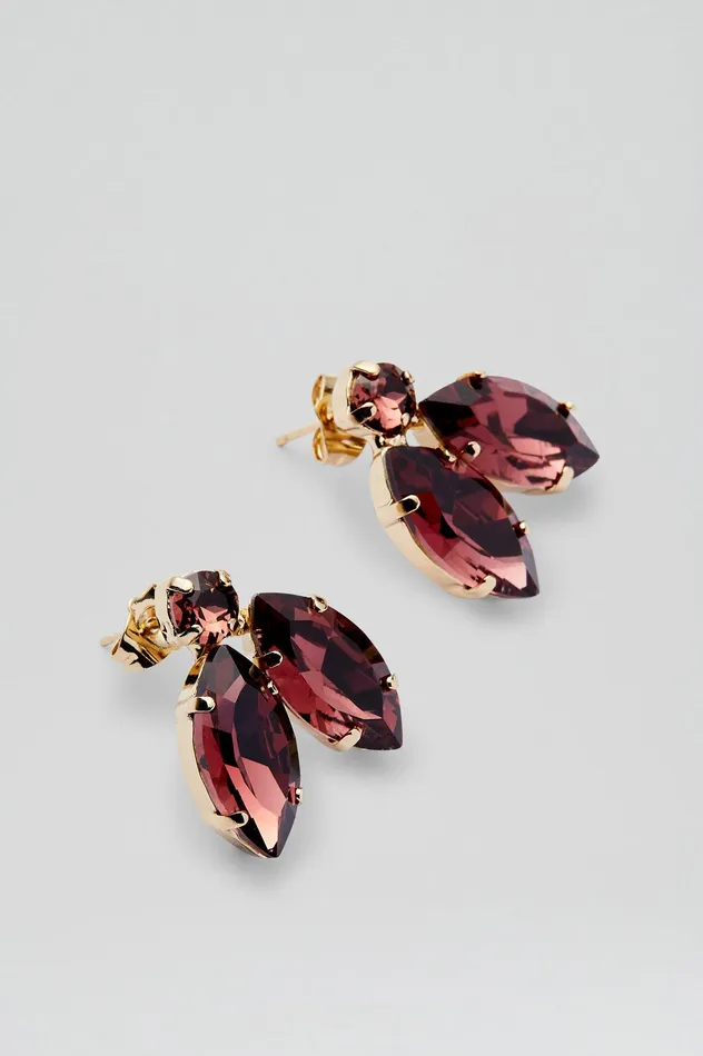 Jewelry CRYSTAL LEAF EARRINGS MULBERRY Scanlan Theodore Women Jewelry CRYSTAL LEAF EARRINGS MULBERRY Scanlan Theodore Women