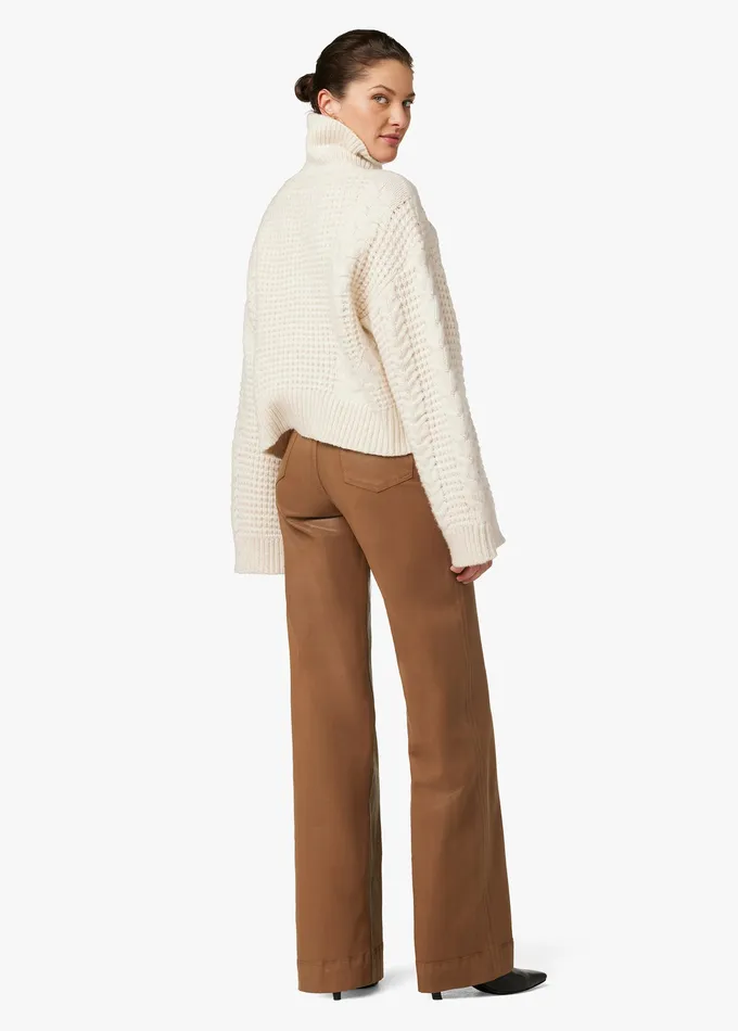 Joe8217s Jeans Wide Leg Women THE MIA Leather Brown