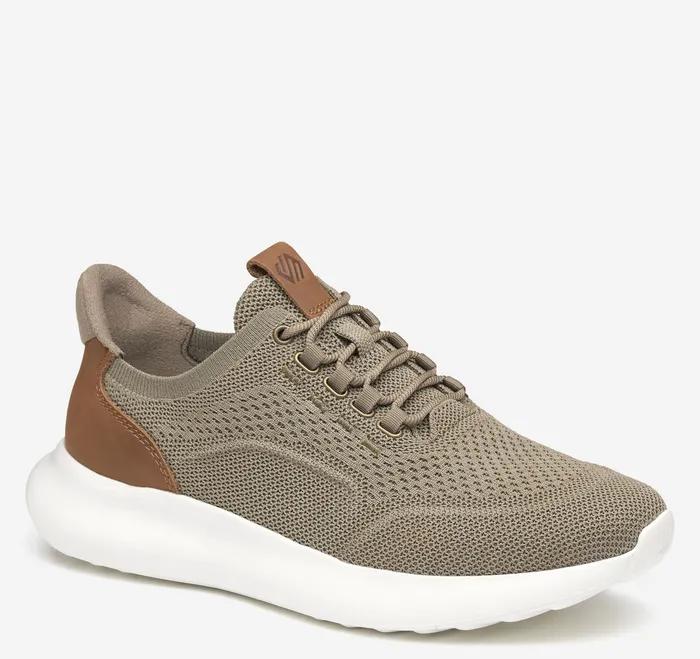 Johnston and Murphy Amherst 20 Knit Plain Toe Taupe Heathered Knit Men Shoes