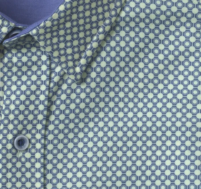 Johnston and Murphy ShortSleeve Shirts Men XC Flex ShortSleeve Print Knit Shirt Mint Heather