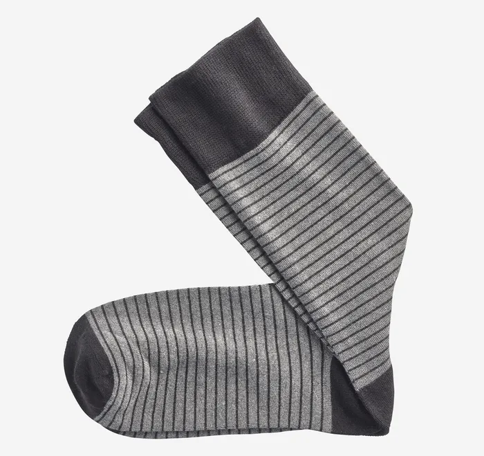 Johnston and Murphy Striped Dress Socks Gray Stripe Men Accessories