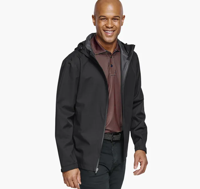 Johnston and Murphy XC4 Waterproof FullZip Jacket Black Men Coats Jackets and Vests