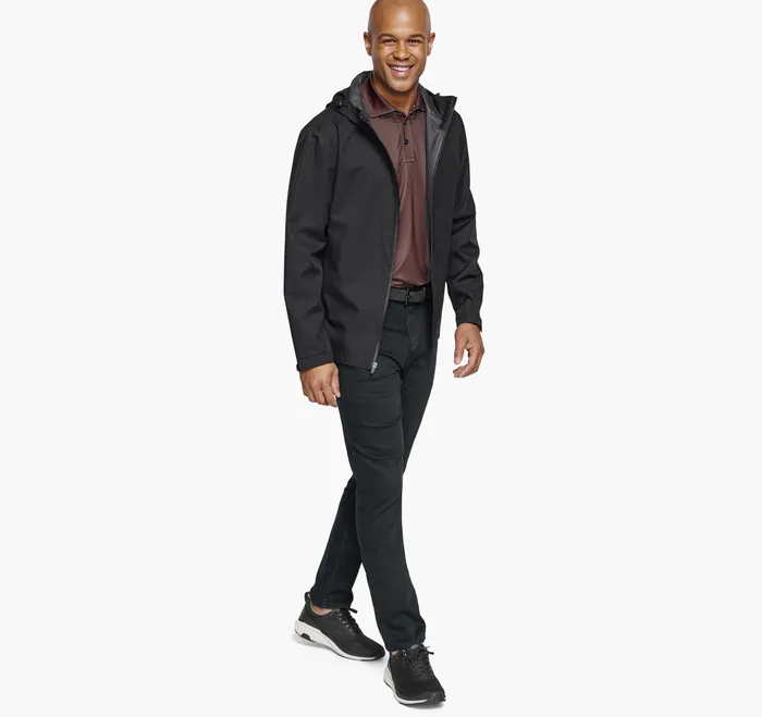 Johnston and Murphy XC4 Waterproof FullZip Jacket Black Men Coats Jackets and Vests