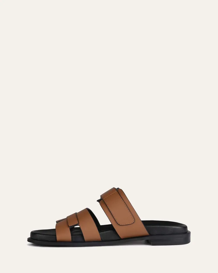 jomercer Hendrix flat slides dark tan leather Women SLIDES jomercer Hendrix flat slides dark tan leather Women SLIDES