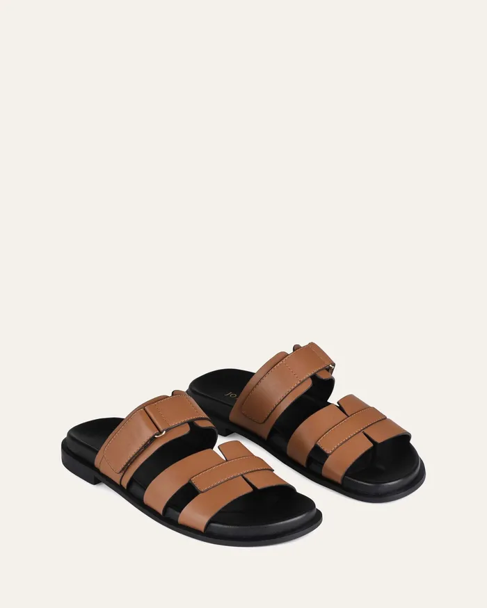 jomercer Hendrix flat slides dark tan leather Women SLIDES jomercer Hendrix flat slides dark tan leather Women SLIDES