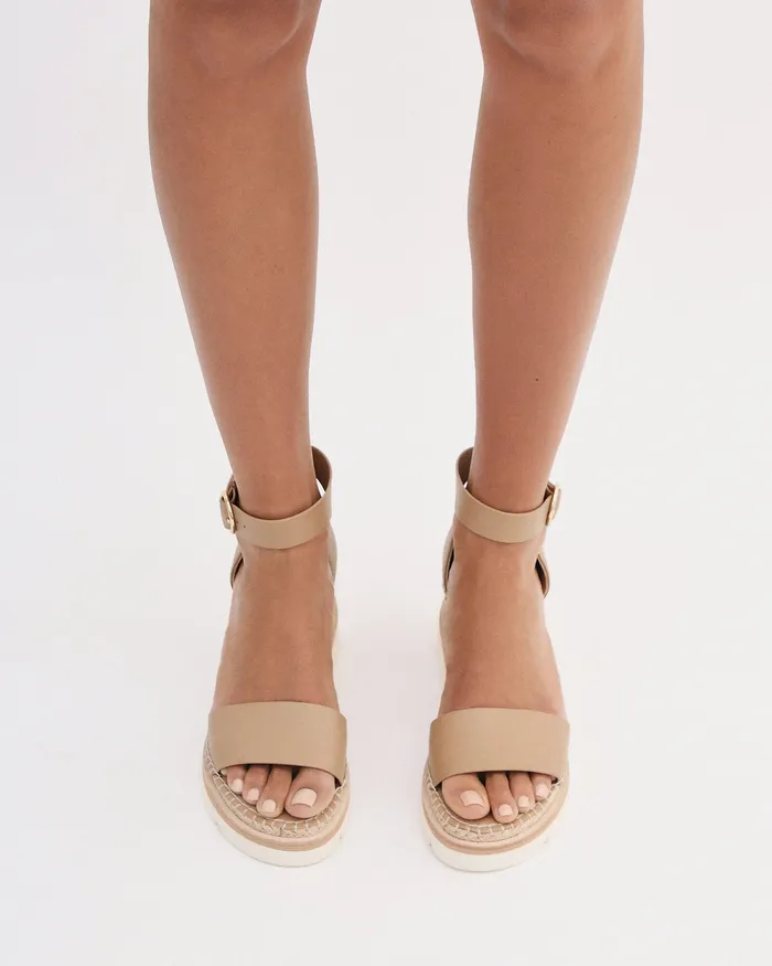 jomercer Kelly mid heel wedges tan leather Women MID SANDALS jomercer Kelly mid heel wedges tan leather Women MID SANDALS