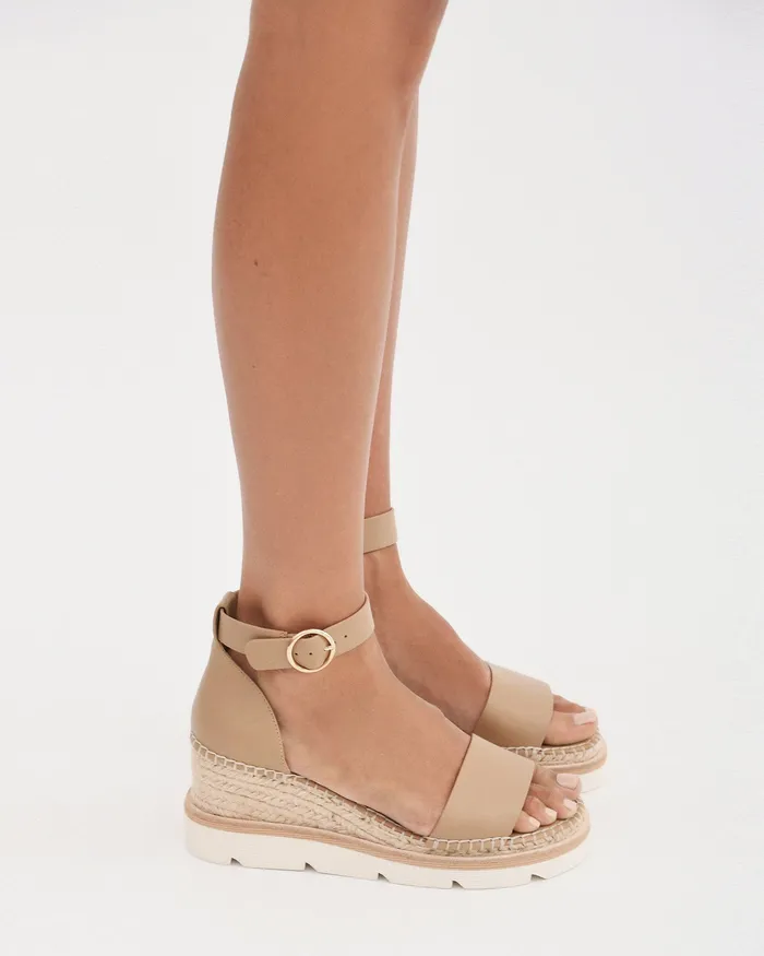 jomercer Kelly mid heel wedges tan leather Women MID SANDALS jomercer Kelly mid heel wedges tan leather Women MID SANDALS