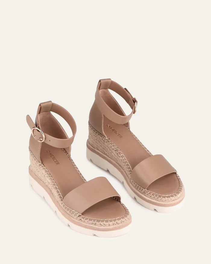 jomercer Kelly mid heel wedges tan leather Women MID SANDALS jomercer Kelly mid heel wedges tan leather Women MID SANDALS