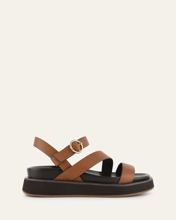jomercer Marais flat sandals dark tan leather Women FLAT SANDALS
