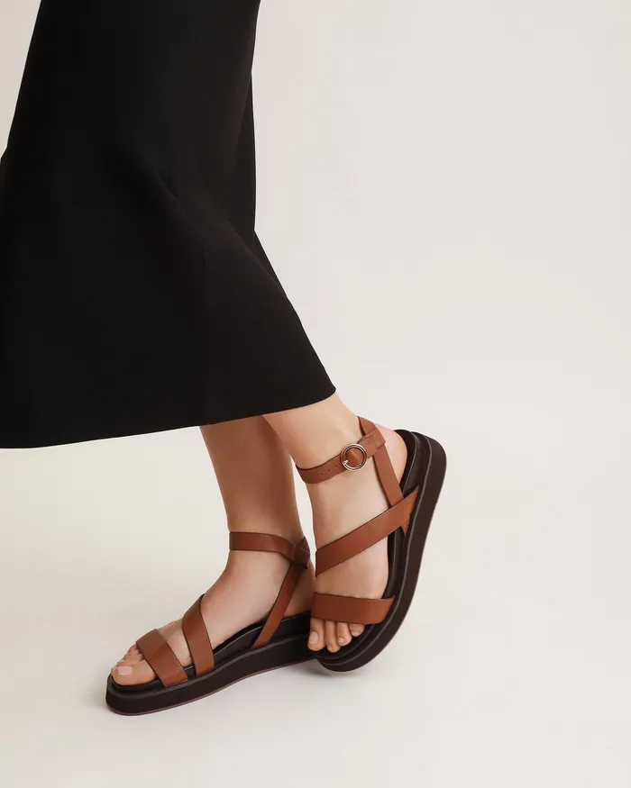 jomercer Marais flat sandals dark tan leather Women FLAT SANDALS jomercer Marais flat sandals dark tan leather Women FLAT SANDALS