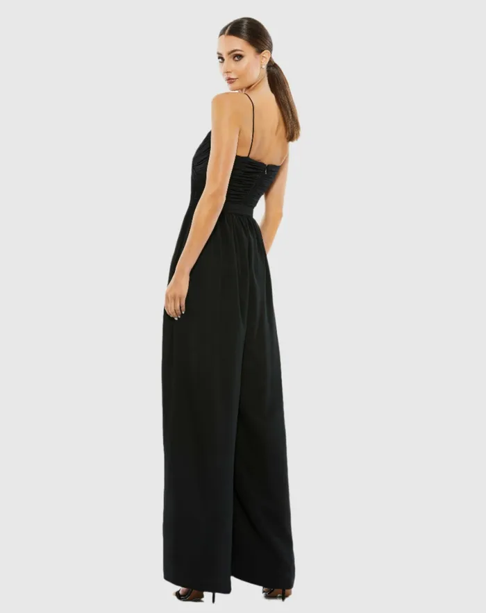 Jumpsuits and Rompers Mac Duggal Women Flowy Faux Wrap Jumpsuit White