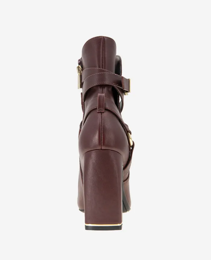 Kenneth Cole Boots and Booties Women Nellie Leather Buckle Heel Ankle Bootie Red Kenneth Cole Boots and Booties Women Nellie Leather Buckle Heel Ankle Bootie Red