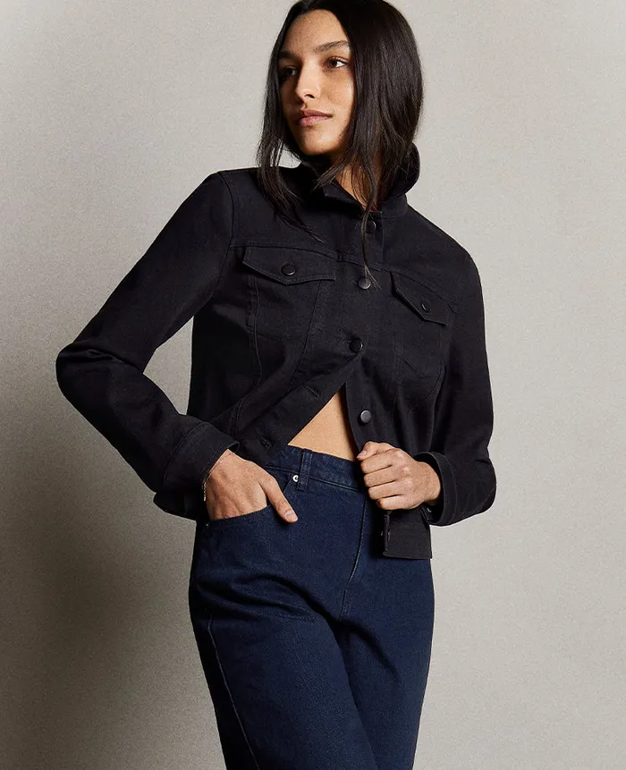 Kenneth Cole Denim Women Denim Trucker Jacket Blue