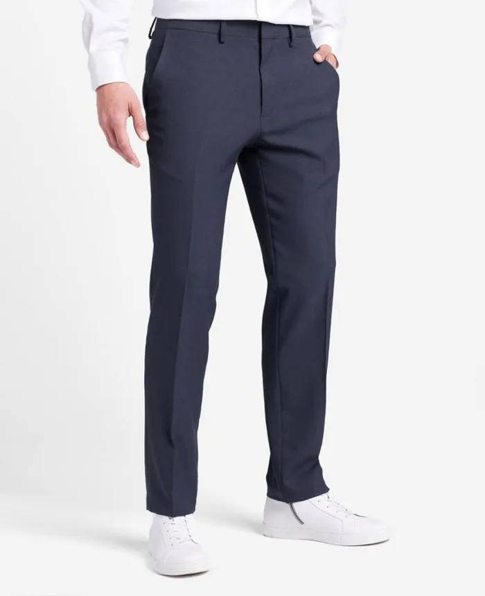 Kenneth Cole Dress Pants Men Stretch ModernFit Dress Pant Blue