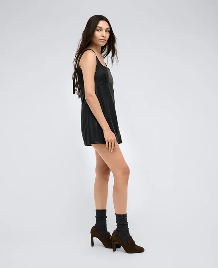 Kenneth Cole Dresses and Skirts Women Site Exclusive Leather Open Back Strap Shift Dress Black