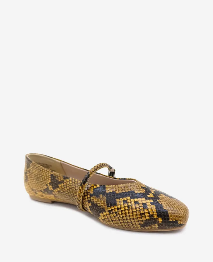 Kenneth Cole Flats and Loafers Women Magnolia Snakeskin Leather Ballet Flat Brown