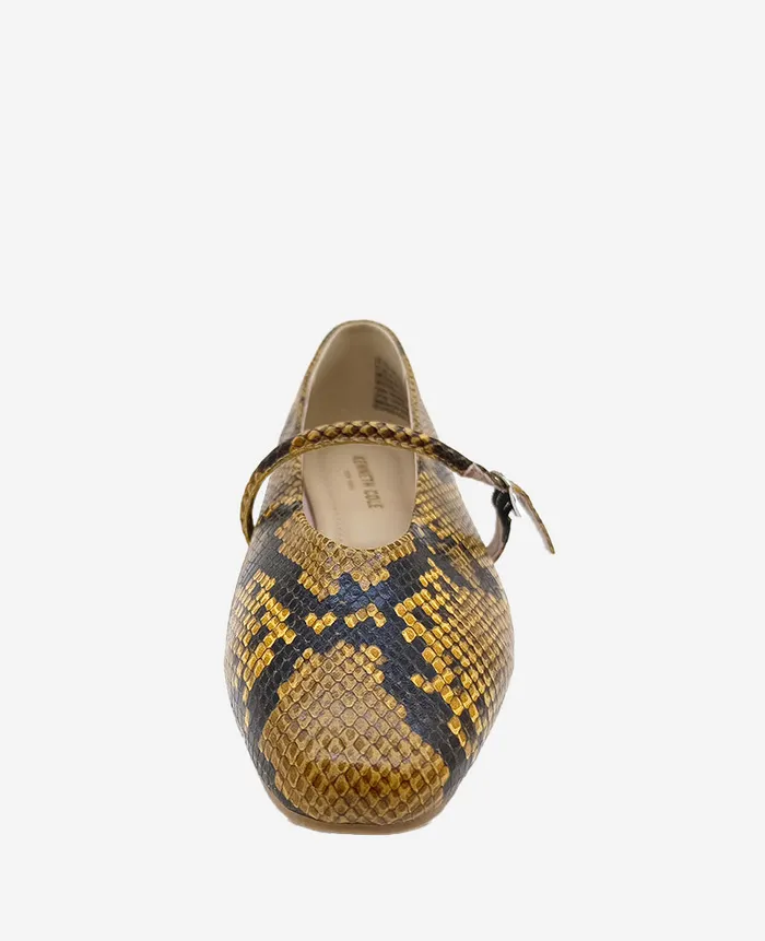 Kenneth Cole Flats and Loafers Women Magnolia Snakeskin Leather Ballet Flat Brown