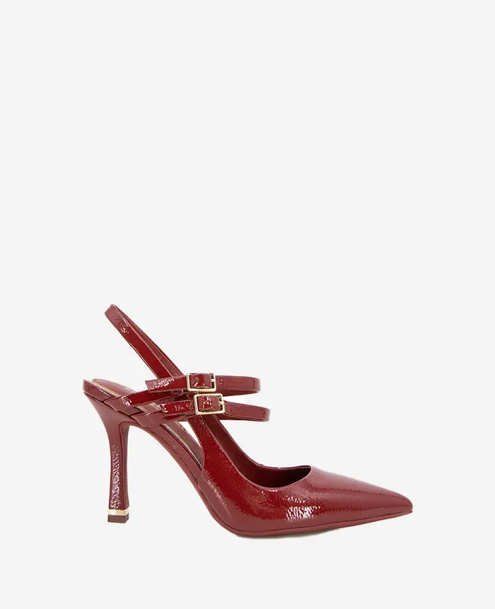 Kenneth Cole Pumps and Heels Women Raquel Patent Leather Slingback Heel Red