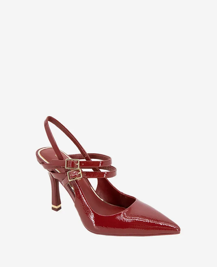 Kenneth Cole Pumps and Heels Women Raquel Patent Leather Slingback Heel Red