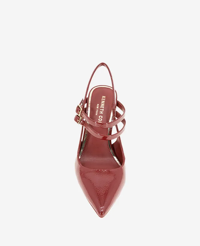 Kenneth Cole Pumps and Heels Women Raquel Patent Leather Slingback Heel Red
