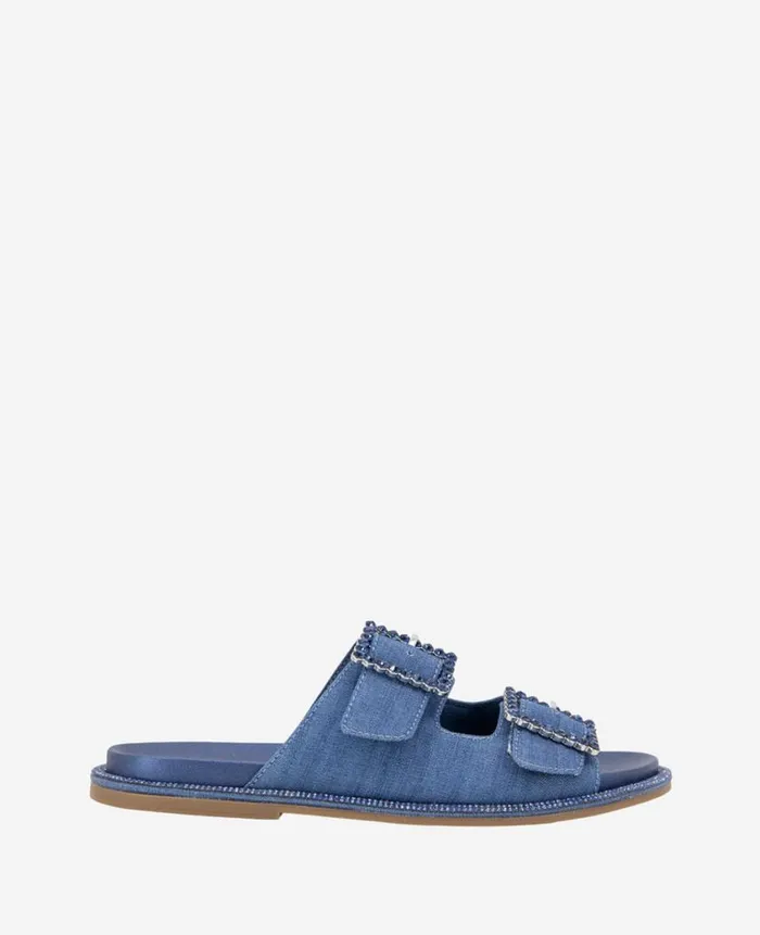 Kenneth Cole Sandals and Wedges Women REACTION The Sydney Slip On Denim Sandal Blue