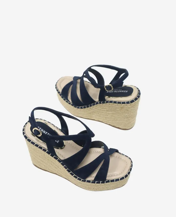 Kenneth Cole Sandals and Wedges Women Solace Platform Espadrille Wedge Sandal Blue