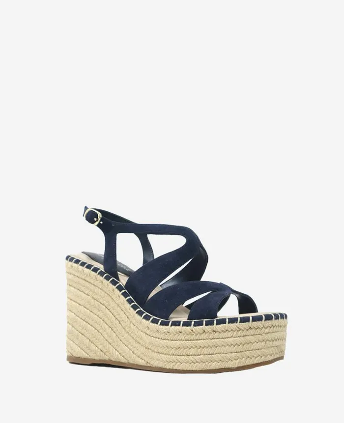 Kenneth Cole Sandals and Wedges Women Solace Platform Espadrille Wedge Sandal Blue