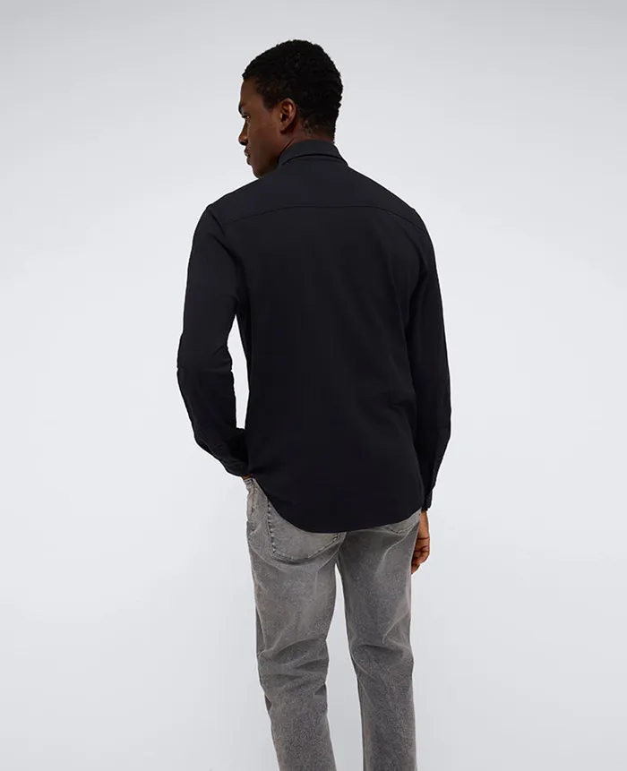 Kenneth Cole Shirts Men Long Sleeve Button Down Stretch Shirt With Pocket Black Kenneth Cole Shirts Men Long Sleeve Button Down Stretch Shirt With Pocket Black