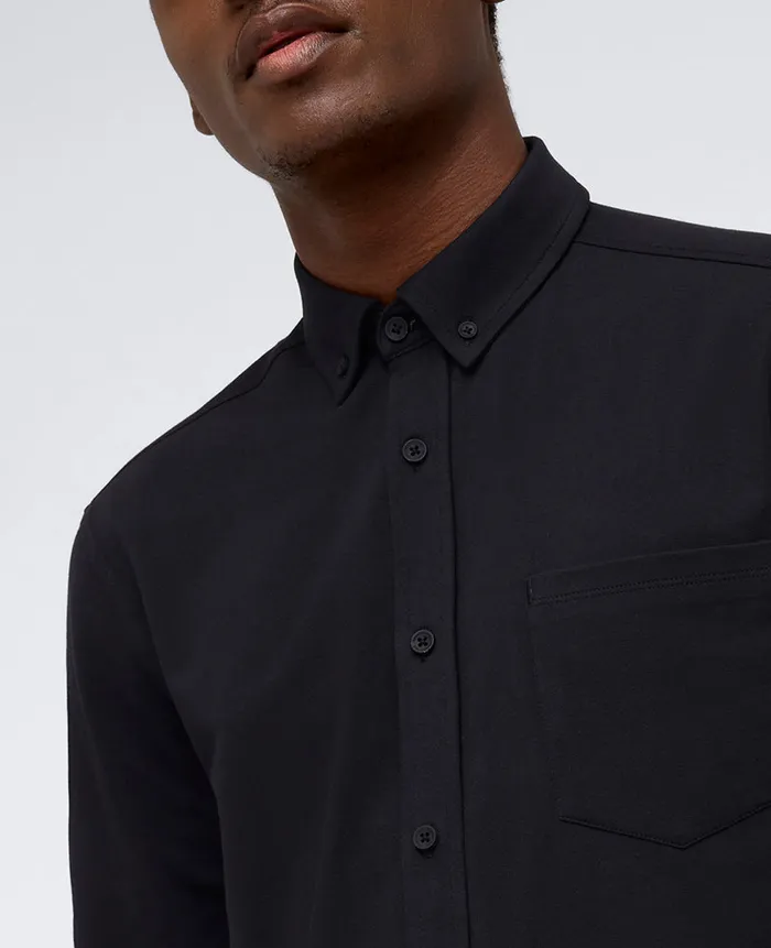 Kenneth Cole Shirts Men Long Sleeve Button Down Stretch Shirt With Pocket Black Kenneth Cole Shirts Men Long Sleeve Button Down Stretch Shirt With Pocket Black