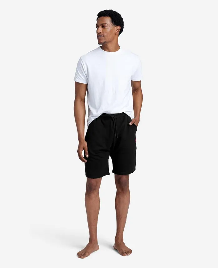 Kenneth Cole Shorts Men French Terry Logo Short Black