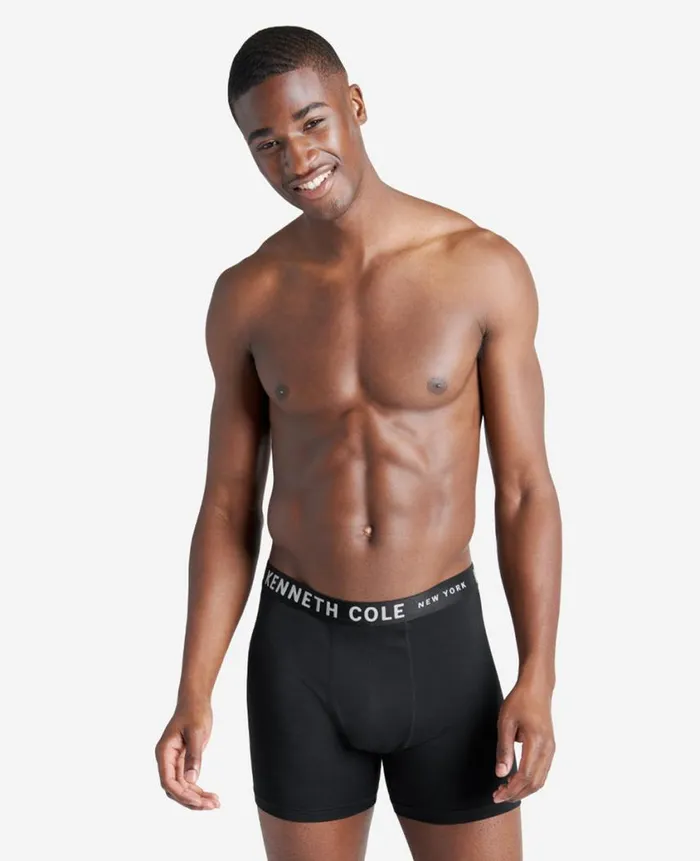 Kenneth Cole Underwear and Loungewear Men Micro Stretch Boxer Briefs 3Pack Black