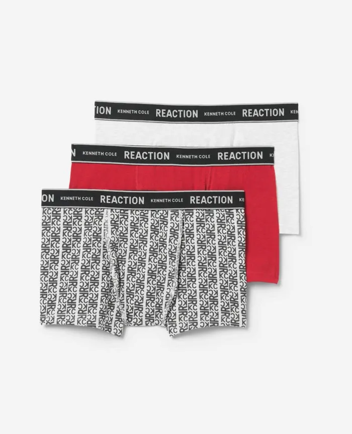 Kenneth Cole Underwear and Loungewear Men Stretch Boxer Briefs 3Pack Grey