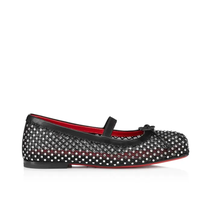 Kids Baballet Strass Ballerinas 8211 Mesh And Strass 8211 Black Christian Louboutin Ballerinas