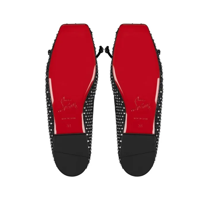 Kids Baballet Strass Ballerinas 8211 Mesh And Strass 8211 Black Christian Louboutin Ballerinas