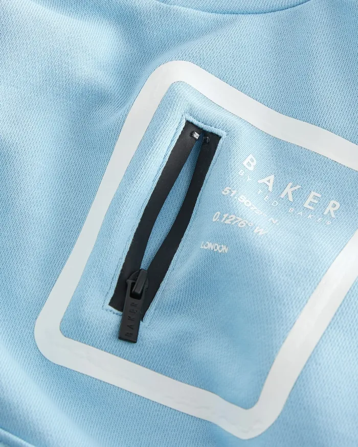Kids BLISARD 8211 Branded Graphic Print Hoodie Blue Ted Baker Tops